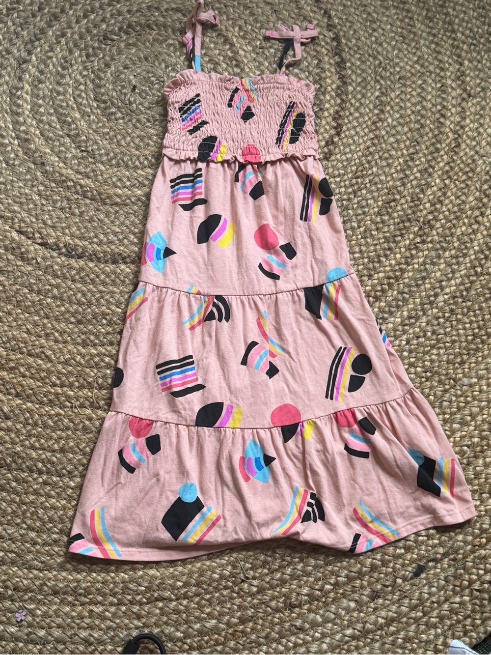 Girls' Pink Tiered Sundress with Colorful Abstract Print target pride collection